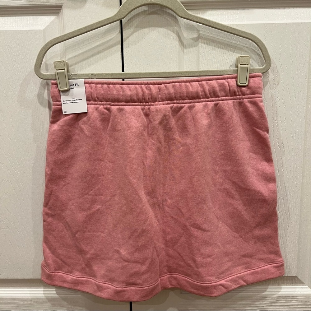NIKE Club Fleece Mid-Rise Skirt Elemental Pink Heather Womens Size Medium - Picture 2 of 5